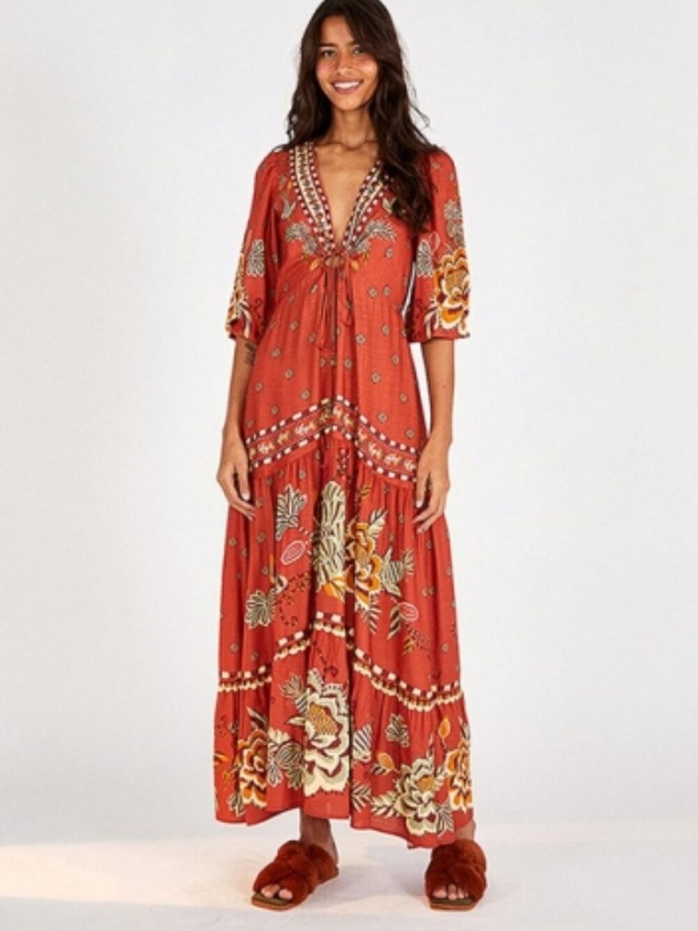 STUNNING FARM Rio Winter Garden Maxi Dress sz XS NWOT - Brazil Line Exclusive!!! - Picture 4 of 10
